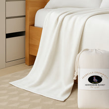 ISABELLA CROMWELL 100% Long Staple Cotton Blanket; Herringbone Pattern Lightweight Blanket, Soft & Cozy All Season Blanket