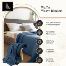 ISABELLA CROMWELL  Blanket, 100% Cotton Bed Blanket, Breathable Bed Blankets King Size, Waffle Blanket, Thermal Blanket, Warm Blankets for Winter,