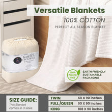 ISABELLA CROMWELL  Blanket, 100% Cotton Bed Blanket, Breathable Bed Blankets King Size, Waffle Blanket, Thermal Blanket, Warm Blankets for Winter,
