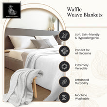 ISABELLA CROMWELL  Blanket, 100% Cotton Bed Blanket, Breathable Bed Blankets King Size, Waffle Blanket, Thermal Blanket, Warm Blankets for Winter,