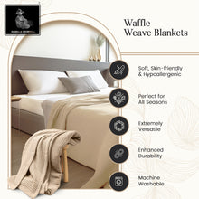 ISABELLA CROMWELL  Blanket, 100% Cotton Bed Blanket, Breathable Bed Blankets King Size, Waffle Blanket, Thermal Blanket, Warm Blankets for Winter,