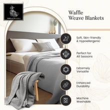 ISABELLA CROMWELL  Blanket, 100% Cotton Bed Blanket, Breathable Bed Blankets King Size, Waffle Blanket, Thermal Blanket, Warm Blankets for Winter,