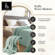 ISABELLA CROMWELL  Blanket, 100% Cotton Bed Blanket, Breathable Bed Blankets King Size, Waffle Blanket, Thermal Blanket, Warm Blankets for Winter,