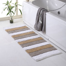 Chenille Soft Loop Oversize Bath Rug Solid and Stripe Pattern