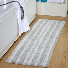 Oversized Stripe Cotton Textured Bath Rug Solid and Stripe Pattern