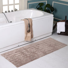 Oversized Stripe Cotton Textured Bath Rug Solid and Stripe Pattern