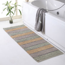 Chenille Soft Loop Oversize Bath Rug Solid and Stripe Pattern