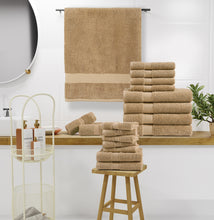 18-Piece Bath Towel Set (4 Bath Towels, 6 Hand Towels, 8 Wash Cloths) 600 GSM Bath Towels for Bathroom, Absorbent, Hotel Towels for Bathroom Daily Use, Bath Linens Set
