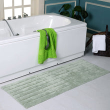 Oversized Stripe Cotton Textured Bath Rug Solid and Stripe Pattern