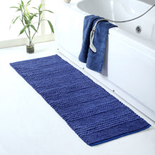 Chenille Soft Loop Oversize Bath Rug Solid and Stripe Pattern