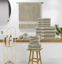 18-Piece Bath Towel Set (4 Bath Towels, 6 Hand Towels, 8 Wash Cloths) 600 GSM Bath Towels for Bathroom, Absorbent, Hotel Towels for Bathroom Daily Use, Bath Linens Set
