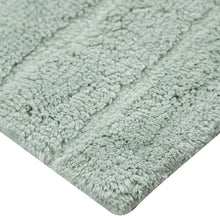 Oversized Stripe Cotton Textured Bath Rug Solid and Stripe Pattern