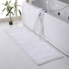 Chenille Soft Loop Oversize Bath Rug Solid and Stripe Pattern