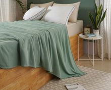 ISABELLA CROMWELL 100% Long Staple Cotton Blanket; Herringbone Pattern Lightweight Blanket, Soft & Cozy All Season Blanket