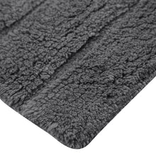 Oversized Stripe Cotton Textured Bath Rug Solid and Stripe Pattern