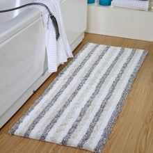 Oversized Stripe Cotton Textured Bath Rug Solid and Stripe Pattern