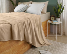 ISABELLA CROMWELL 100% Long Staple Cotton Blanket; Herringbone Pattern Lightweight Blanket, Soft & Cozy All Season Blanket