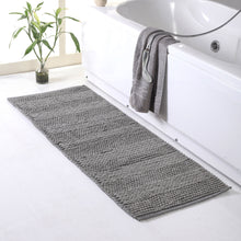 Chenille Soft Loop Oversize Bath Rug Solid and Stripe Pattern