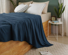 ISABELLA CROMWELL 100% Long Staple Cotton Blanket; Herringbone Pattern Lightweight Blanket, Soft & Cozy All Season Blanket