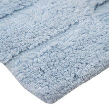 Oversized Stripe Cotton Textured Bath Rug Solid and Stripe Pattern