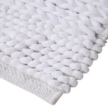 Chenille Soft Loop Oversize Bath Rug Solid and Stripe Pattern