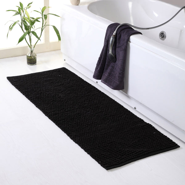 GOYLSER Thin Bathroom Rug Shower Mat, Bath Rug Small Rugs with Rubber  Backing, Machine Wash Cut to Fit Bath Rugs Black Rug Door Mat Quick Dry  Bath